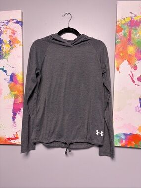 Under Armour Women's Gray Lightweight Hooded Long Sleeve Top